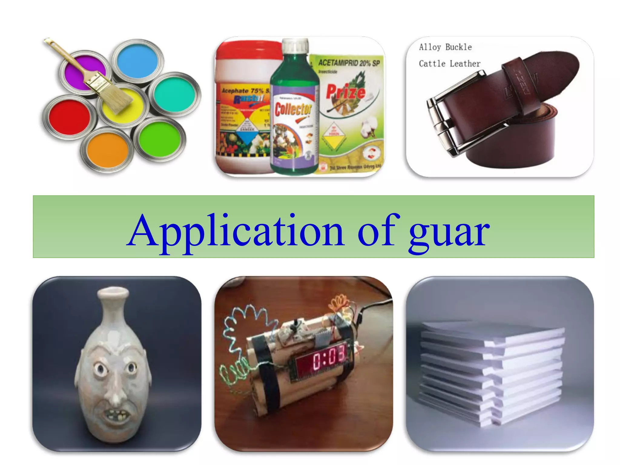 Application of guar
 