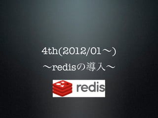 4th(2012/01∼)
∼redisの導入∼

 