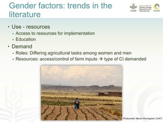 Enhancing women and men farmers' adaptive capacity through climate services