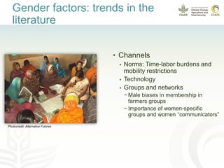 Enhancing women and men farmers' adaptive capacity through climate services