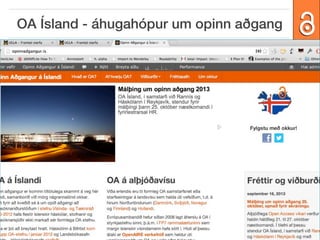 OA Ísland - áhugahópur um opinn aðgang

openaccessweek.org

OA vika
2013

Málþing um opinn aðgang 2013, Háskólanum í Reykjavík | opinnadgangur.is

 