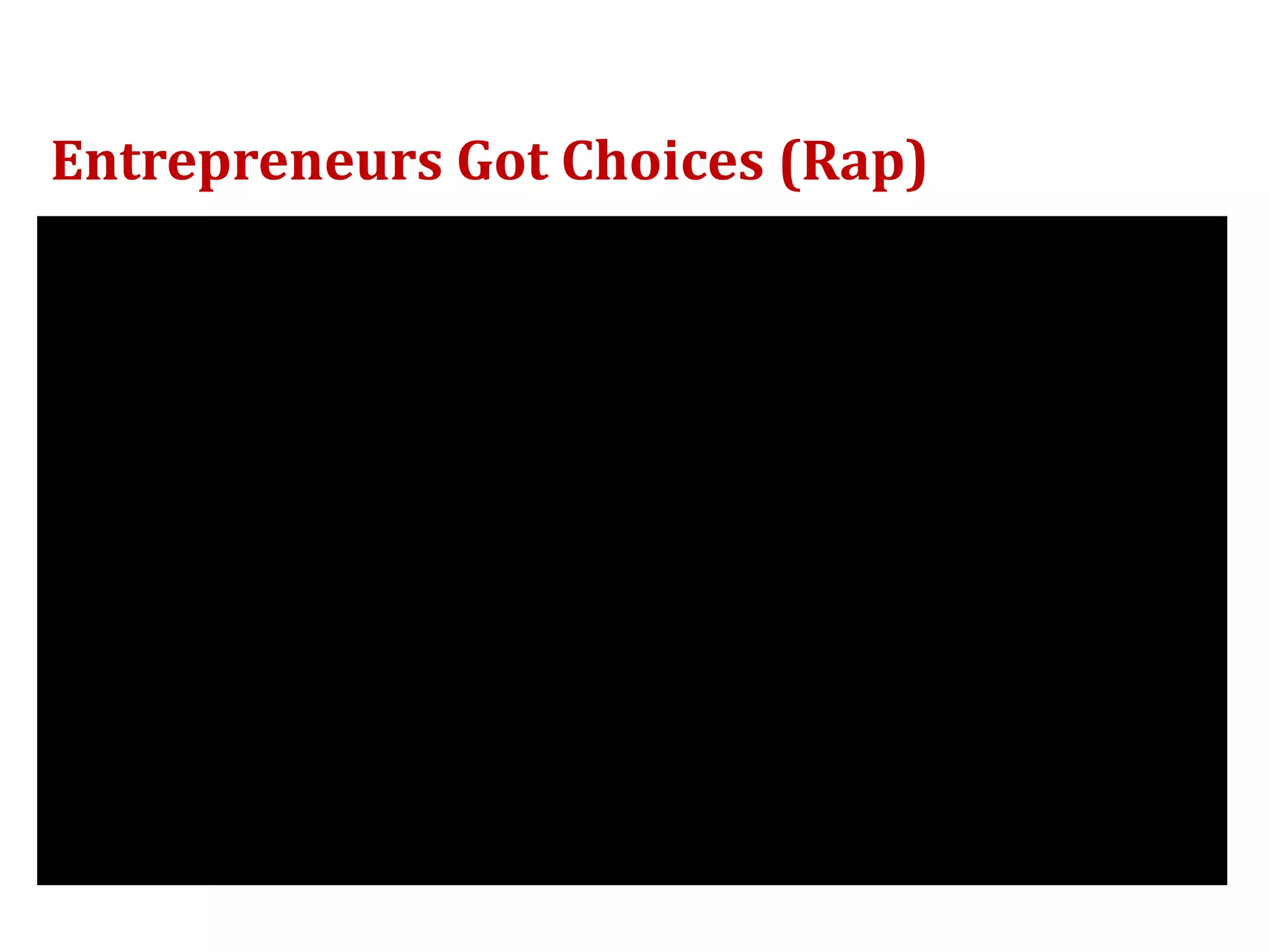 Entrepreneurs Got Choices (Rap)
 