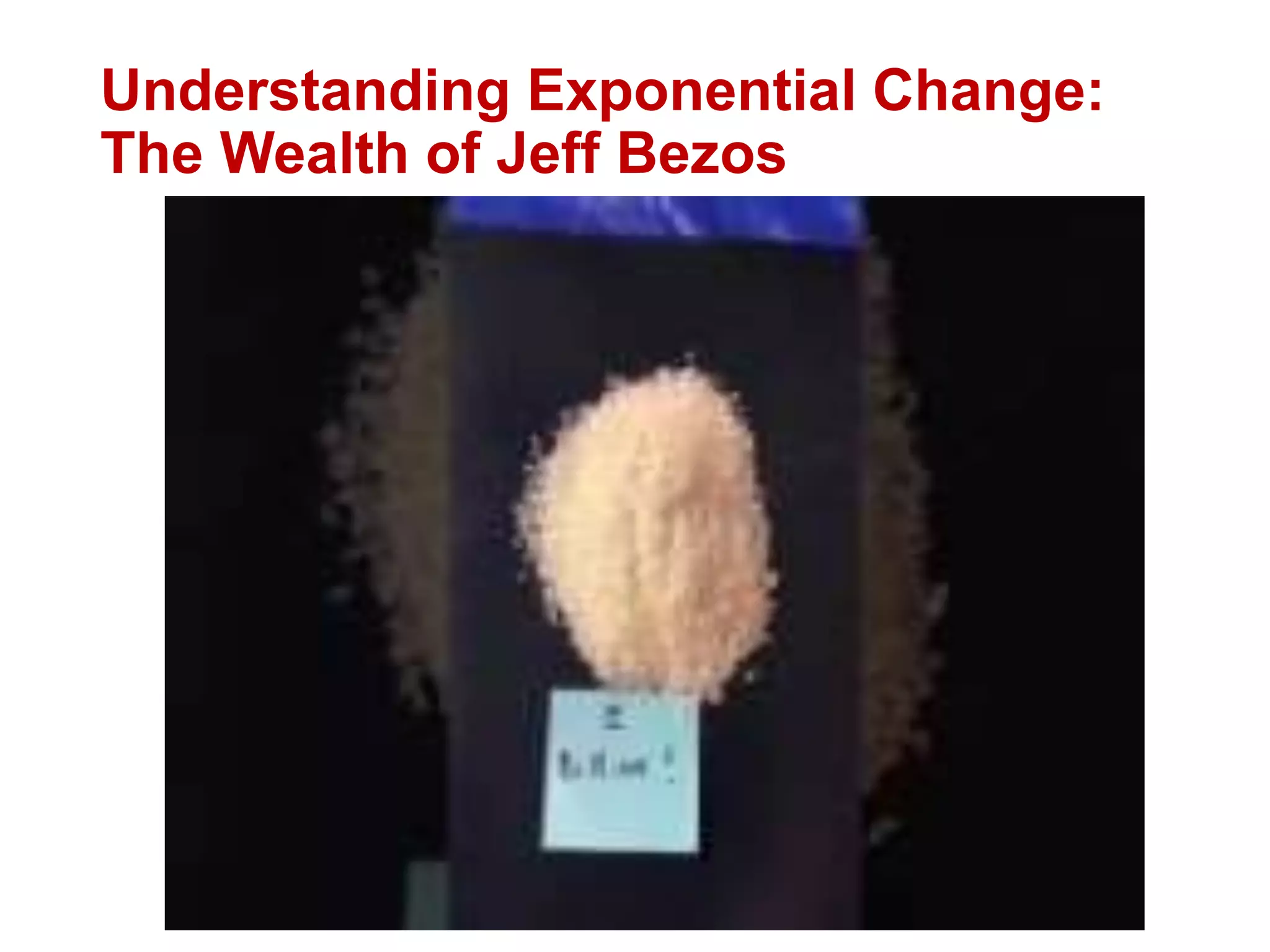 Understanding Exponential Change:
The Wealth of Jeff Bezos
 