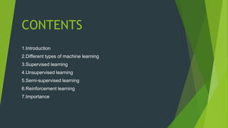 MACHINE LEARNING.pptx | Artificial Intelligence | Technology & Computing