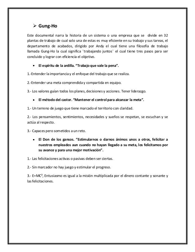 Resumen Gung Ho