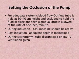 Conduct of cardiopulmonary bypass in cardiac patient | PPTX