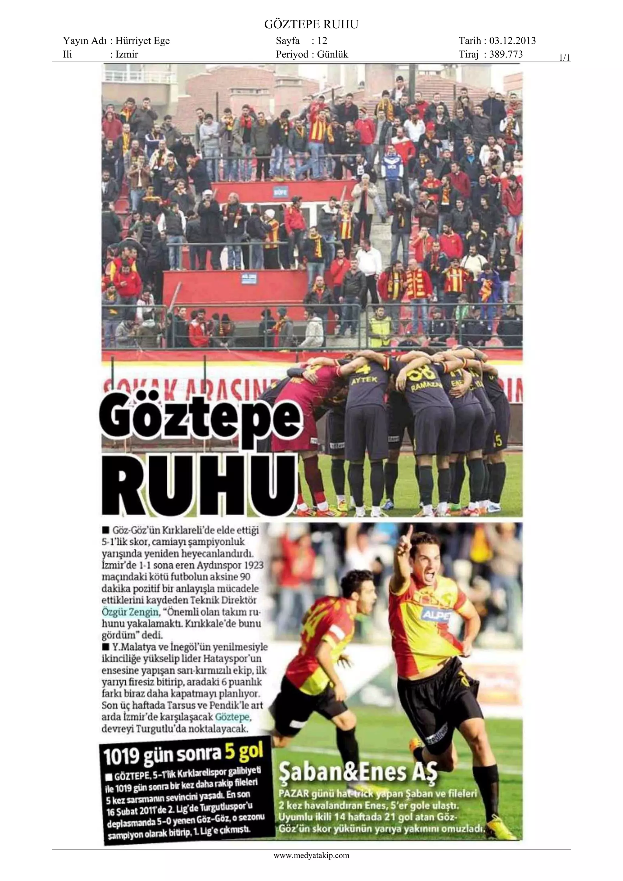 GÖZTEPE RUHU
Yayın Adı : Hürriyet Ege
Ili
: Izmir

Sayfa : 12
Periyod : Günlük

www.medyatakip.com

Tarih : 03.12.2013
Tiraj : 389.773

1/1

 