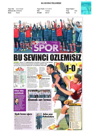 BU SEVİNCİ ÖZLEMİŞİZ
Yayın Adı
İzmir 9 Eylül
Referans No 34462253
Renk
Renkli

Yayın Tarihi 15.12.2013
Etki
Tarafsız
STxCM
469,72

Küpür Sayfa 1
Tiraj
1500
Sayfa
16

 