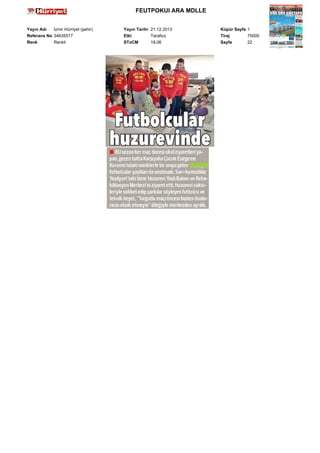 FEUTPOKUI ARA MDLLE
Yayın Adı
İzmir Hürriyet (şehir)
Referans No 34635577
Renk
Renkli

Yayın Tarihi 21.12.2013
Etki
Tarafsız
STxCM
18,06

Küpür Sayfa 1
Tiraj
75000
Sayfa
22

 