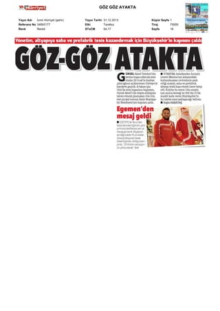 GÖZ GÖZ AYAKTA
Yayın Adı
İzmir Hürriyet (şehir)
Referans No 34893177
Renk
Renkli

Yayın Tarihi 31.12.2013
Etki
Tarafsız
STxCM
54,17

Küpür Sayfa 1
Tiraj
75000
Sayfa
16

 