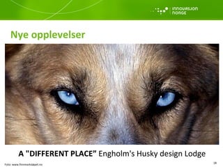 A "DIFFERENT PLACE”  Engholm's Husky design Lodge Foto: www.finnmarksløpet.no Nye opplevelser 