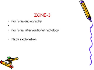 03/12/17 Dr Younas 62
ZONE-3
• Perform angiography
•
• Perform interventional radiology
• Neck exploration
 