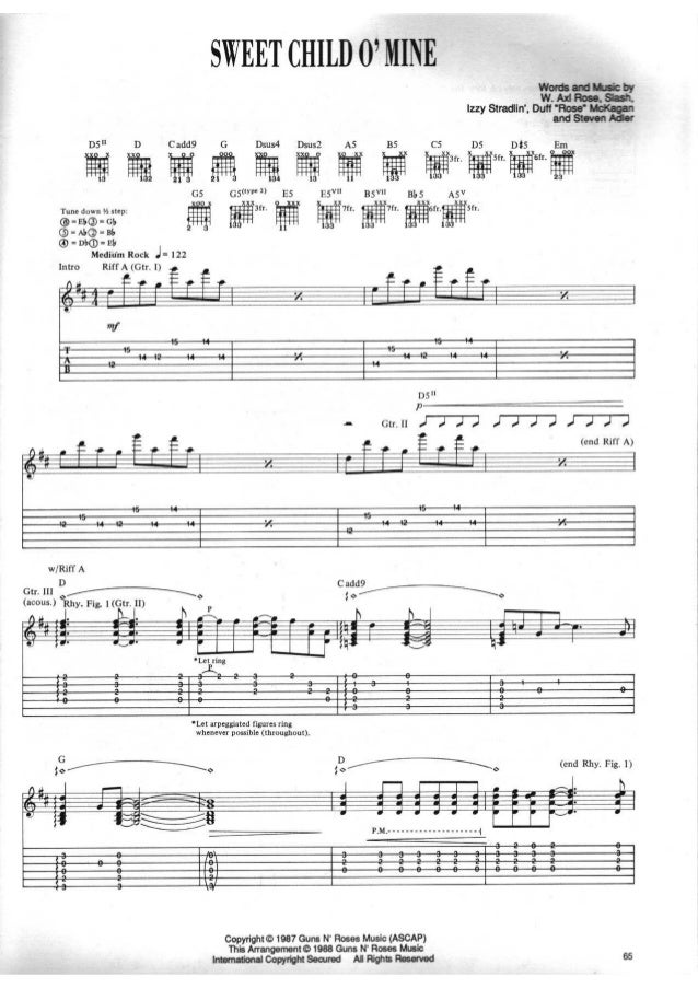 Sweet Child Of Mine Guitar Tabs Familyscopes
