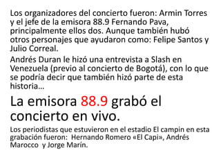 Guns N' roses en Colombia 1992 | PPTX