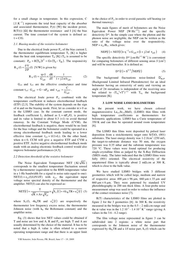Bolometric Applications At Room Temperature