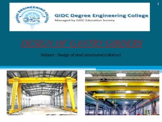 Subject : Design of steel structures(2180610)
1
 