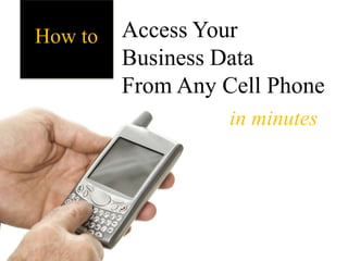 Access Your  Business DataFrom Any Cell Phone How to in minutes 