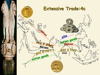 Extensive Trade:4cExtensive Trade:4c
spices
spices
spicesspices
gold & ivory
gold & ivory gold & ivorygold & ivory
rice & wheat
rice & wheathorseshorses
cotton goods
cotton goods
cotton goods
cotton goodssilks
silks
 