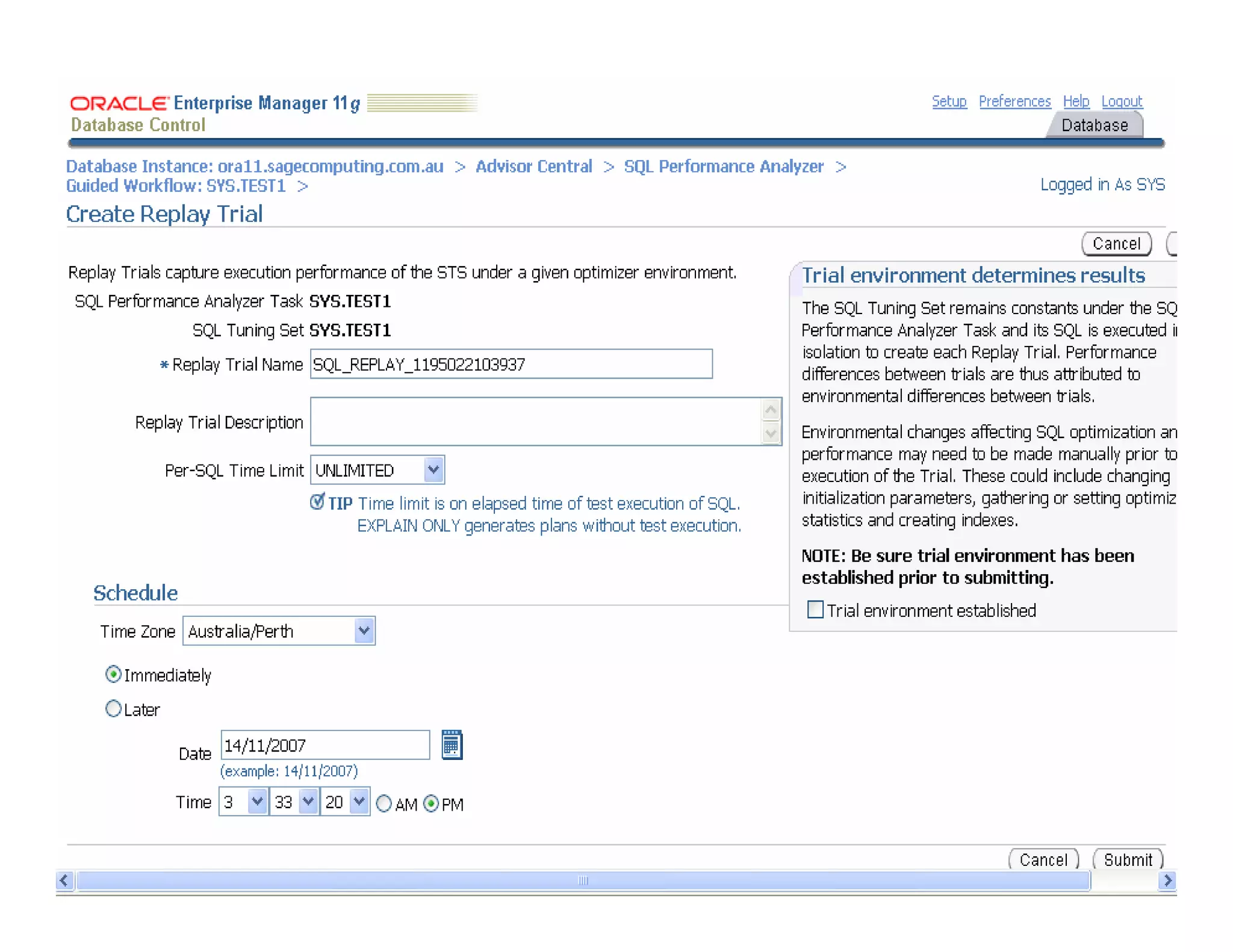 SQL Performance Analyzer 