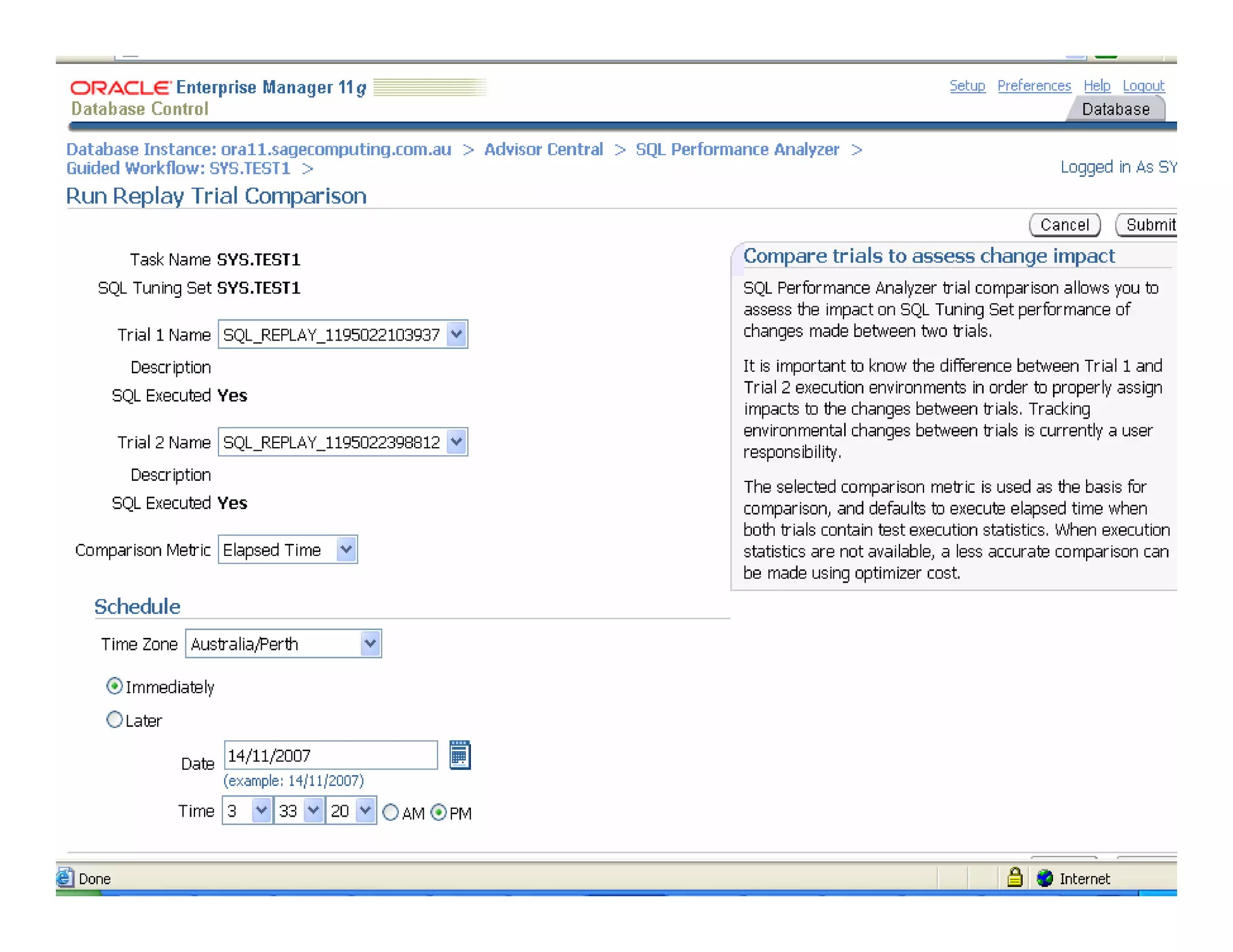 SQL Performance Analyzer 