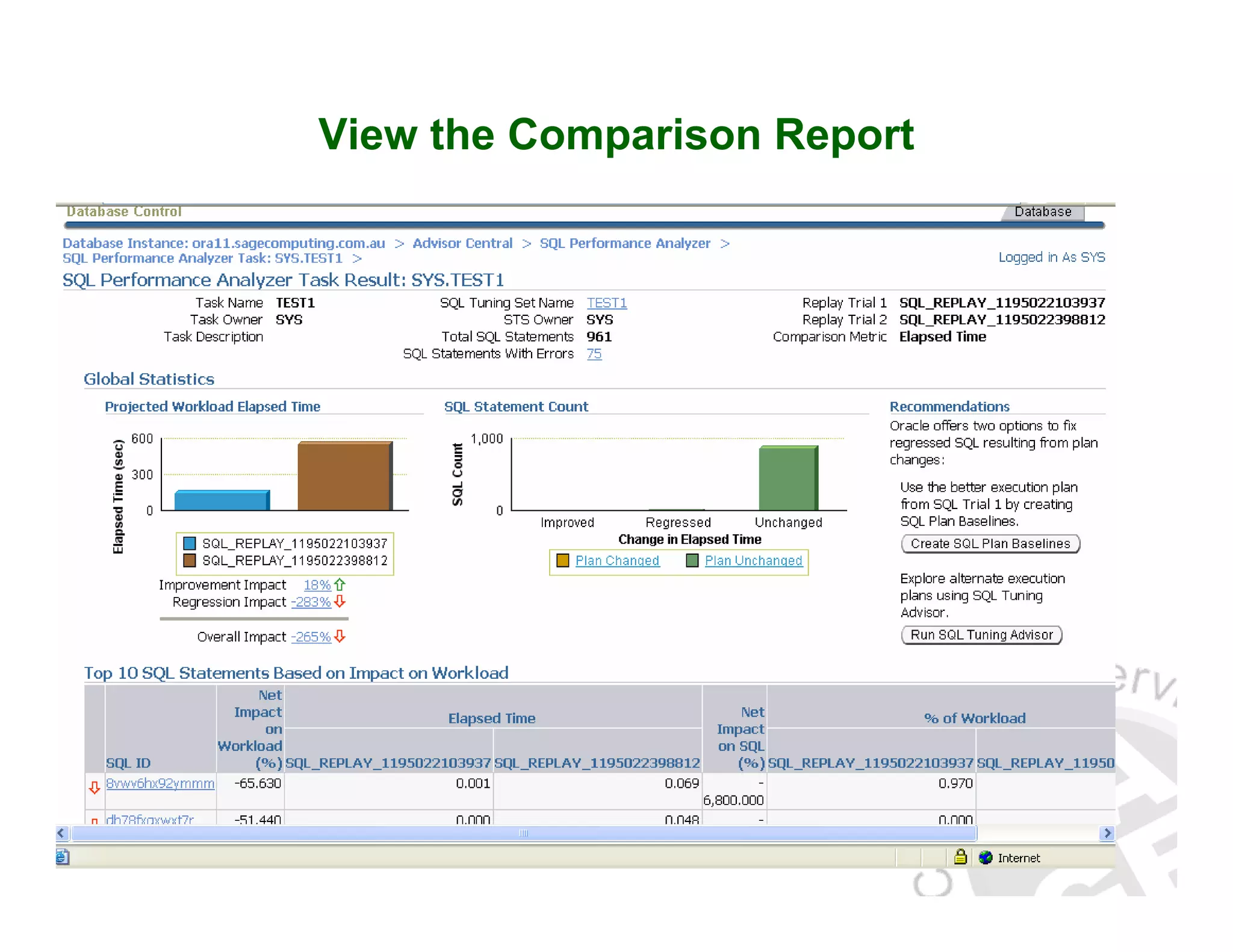 View the Comparison Report 