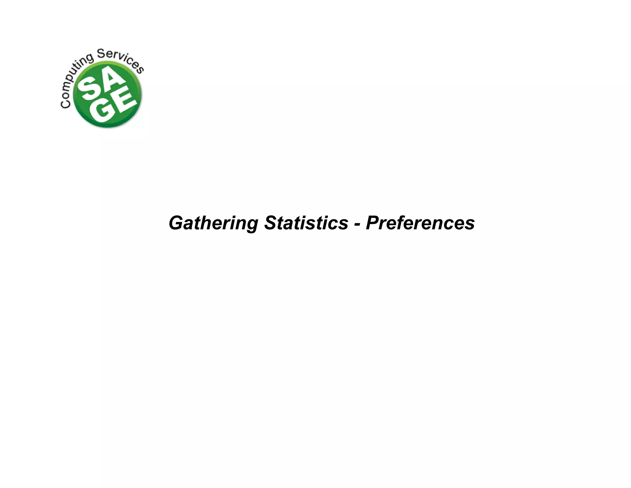 Gathering Statistics - Preferences 