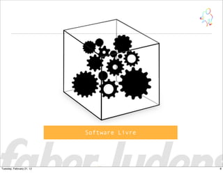Software Livre
8Tuesday, February 21, 12
 