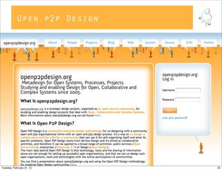 Open p2p Design
20Tuesday, February 21, 12
 