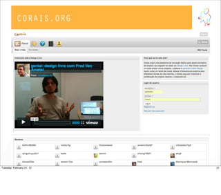 CORAIS.ORG
21Tuesday, February 21, 12
 