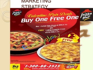 PRODUCTSPizza Hut sells "Stuffed Crust" pizza, with the outermost edge wrapped around a coil of mozzarella cheese; "Hand-Tossed," more like traditional pizzeria crusts.Depending on the individual restaurant size, Pizza Huts also may offer pasta dinners such as spaghetti and Cavatini – a mixture of Cavatelli (shells), Rotini (spirals), and Rotelle (wheels).