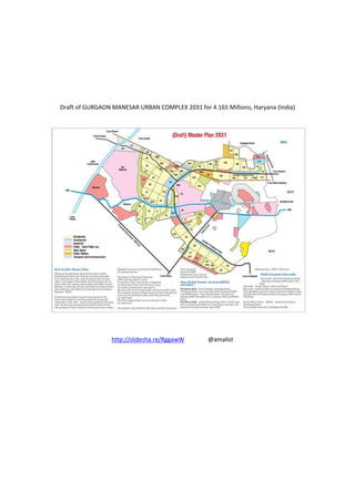Draft of GURGAON MANESAR URBAN COMPLEX 2031 for 4.165 Millions, Haryana (India)




                 http://slidesha.re/RggawW       @amalist
 