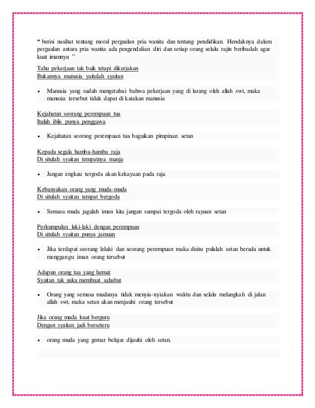 Contoh Gurindam Pendidikan Beserta Maknanya