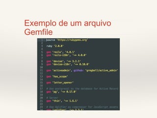 Exemplo de um arquivo
Gemfile

 