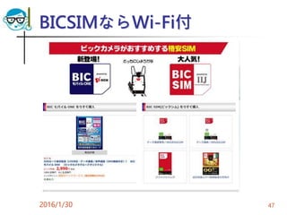 BICSIMならWi-Fi付
2016/1/30 47
 