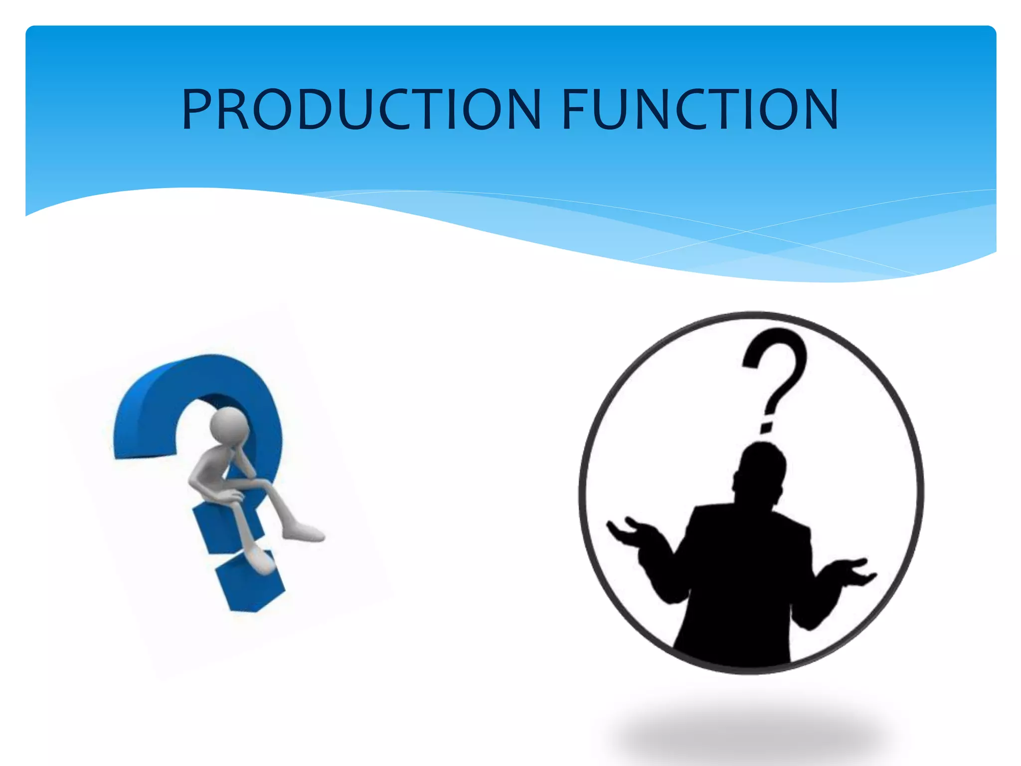 PRODUCTION FUNCTION
 