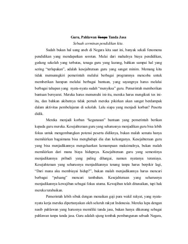Guru Pahlawan Tanpa Tanda Jasa