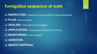 Fumigation sequence of work
❑ INSPECTION of premises to be fumigated and other preparations
❑ PLAN before execution
❑ SEAL...