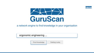 Find Knowledge Feeling Lucky
ergonomic engineering ...
a network engine to find knowledge in your organisation
 