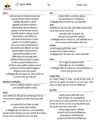 19                                               नलम्फय 2012



स्भयण:-                                                                    ऩाद्यॊ:-
              शाथभं ऩुष्ऩ रेकय श्री गणेळजी का स्भयण कयं ।                                 उष्णोदक प्तनभलरॊ च वलल वौगन्ध वॊमतभ ्।
                                                                                                 ॊ                         ु
                नभस्तस्भै गणेळाम वलल त्रलध्न त्रलनाप्तळने॥                                  ऩाद प्रषारनाथालम दत्तॊ ते प्रप्ततगृह्यताभ ्॥
                   कामालयॊबेऴु वलेऴु ऩूस्जतो म् वुयैयत्रऩ।                 ॐ प्तवत्रद्धफुत्रद्ध वटशत श्री गणेळाम नभ् ऩाद्यॊ वभऩलमाप्तभ॥
                  वुभखद्ळैक दॊ तद्ळ कत्रऩरो गजकणलक्॥
                     ु                                                     अघ्मं:-
                 रॊफोदयद्ळ त्रलकिो त्रलघ्ननाळो त्रलनामक्।                  आचभनीभं जर, पर, पर, चॊदन, अषत, दस्षणा इत्माटद शाथ भं
                                                                                        ू
                 धुम्रकतुय ् गणाध्मषो बारचॊद्रो गजानन॥
                       े                                                   यख कय प्तनम्न भॊत्र का उच्चायण कयं ...
                द्रादळैताप्तन नाभाप्तन म् ऩठे च्छणु मादऽत्रऩ॥
                                                 ृ                                          अध्मल गृशाण दे लेळ गॊध ऩुष्ऩषतै् वश।
                   त्रलद्यायॊ बे त्रललाशे च प्रलेळे प्तनगलभे तथा।                          करुणा करु भं दे ल गृशाणाध्मै् नभोस्तुते॥
                                                                                                  ु
                वॊग्राभे वॊकिे चैल त्रलघ्नस्तस्म न जामते॥                      ॐ प्तवत्रद्धफुत्रद्ध वटशत श्री गणेळाम नभ् अघ्मं वभऩलमाप्तभ भॊत्र का
                  ळुक्राॊफय धयॊ दे लॊ ळप्तळलणं चतुबजभ ्।
                                                   ुल                                 उच्चायण कयक अध्मल की वाभग्रीमा अत्रऩलत कयदं ।
                                                                                                 े
                प्रवन्न लदनॊ ध्मामेत ् वलल त्रलघ्नोऩळाॊतमे॥                आचभन:-
               जऩेद् गणऩप्तत स्तोत्रॊ ऴस्ड्बभालवे परॊ रबेत ्।              वलल तीथल वभामुि वुगप्तध प्तनभलर जरभ ्।
                                                                                          ॊ   ॊ
                  वॊलत्वये ण प्तवत्रद्धॊ च रबते नात्र वॊळम्॥
                     ॊ                                                     आचम्मताॊ भमा दत्तॊ गृशीत्ला ऩयभेद्वयॊ ॥
                   लक्रतुि भशाकाम वूमकोटि वभ प्रब।
                         ॊ           ल                                     ॐ प्तवत्रद्धफुत्रद्ध वटशत श्री गणेळाम नभ् आचभनॊ वभऩलमाप्तभ॥
                  प्तनत्रलघ्नॊ करु भे दे ल वलल कामेऴु वललदा॥
                          ल     ु
               अप्तबस्प्वताथल प्तवद्धध्मथं ऩूस्जतो म् वुयावुयै्।           स्नानॊ:-
                 वलल त्रलघ्न शयस्तस्भै गणाप्तधऩतमे नभ्॥                                     गॊगा च मभुना ये ला तुगबद्रा वयस्लप्तत।
                                                                                                                 ॊ
            त्रलघ्नेद्वयाम लयदाम वुयत्रप्रमाम रॊफोदयाम वकराम                                कालेयी वटशता नद्य् वद्य् स्नाथलभत्रऩता॥
                                                                                                                                ल
              जगस्त्धताम। नागाननाम श्रुप्ततमस त्रलबुत्रऴताम                    ॐ प्तवत्रद्धफुत्रद्ध वटशत श्री गणेळाम नभ् स्नानॊ वभऩलमाप्तभ भॊत्र का
                    गौयीवुताम गणनाथ नभो नभस्ते॥                                                उच्चायण कयते शुले स्नान कयामे।
        ॐ प्तवत्रद्धफुत्रद्ध वटशत श्री गणेळाम नभ् गणेळॊ स्भयाप्तभ भॊत्र
                    का उच्चायण कयक ऩुष्ऩ अत्रऩलत कयं
                                  े                                        ऩॊचाभृत स्नान:-
                                                                           तत ऩद्ळमात ऩॊचाभृत वे क्रभळ् दध, दशी, घी, ळशद, ळक्कय वे
                                                                                                         ू
ऴोिळोऩचाय गणऩतीऩूजन:-                                                      स्नान कया कय ळुद्धजर मा गॊगाजर वे उि भॊत्र वे ऩुन् स्लच्छ
              अस्मै प्राण् प्रप्ततद्षन्तु अस्मै प्राणा् षयन्तु च।          कयरे। तत ऩद्ळमात ळुद्ध लस्त्र वे ऩोछ कय प्रप्ततत्रद्षत कयं ।
                  अस्मै दे लतभचीमल भाभशे प्तत च कद्ळन॥
                                                                           दध स्नान:-
                                                                            ू
आवनॊ:-
आवन वभत्रऩलत कयं । मटद ऩशरे वे लस्त्र त्रफछामा शुला शं तो उव                                काभधेनु वभुत्ऩनॊ वलेऴाॊ जीलन ऩयभ ्।

स्थान ऩय शल्दी मा कभकभ वे यॊ गे अषत िारकय ऩुष्ऩ अत्रऩलत
                   ु ु                                                                     ऩालनॊ मस शे तद्ळ ऩम: स्नानाथलभत्रऩलतभ ्॥
                                                                                                        ु

कयं ।                                                                      इव क स्थान ऩय ऩम् स्नानभ ् वभऩलमाप्तभ गॊ गणेळाम नभ् का
                                                                               े

                यम्मॊ वुळोबनॊ टदव्मॊ वलल वौख्म कयॊ ळुबभ ्।                 उच्चायण कये तथा ऩम् क स्थान ऩय दध कशं , दशीॊ कशं , धृतभ ्
                                                                                                े          ू

                    आवनॊ च भमादत्तॊ गृशाण ऩयभेद्वय॥                        कशं , भधु कशं , ळकया कशं क स्नान कयामे।
                                                                                             ल       े

    ॐ प्तवत्रद्धफुत्रद्ध वटशत श्री गणेळाम नभ् आवनॊ वभऩलमाप्तभ॥                              ऩमवस्तु वभुद्भूतॊ भधुयाम्रॊ ळप्तळप्रबभ।
                                                                                                                                  ्
मटद द्ऴोक ऩढने भं कटठनाई शो तो आवन वभऩालप्तभ श्री गॊ गणेळाम                               दध्मानीतॊ भमा दे ल स्नानाथं प्रप्ततगृह्यताभ॥
                                                                                                                                     ्
नभ् का उच्चायण कयते शुले गणेळ जी क चयण धोमे।
                                  े                                                          नलनीतवभुत्ऩन्नॊ वललवतोऴकायकभ।
                                                                                                                 ॊ       ्
                                                                                         घृतॊ तुभ्मॊ प्रदास्माप्तभ स्नानाथं प्रप्ततगृह्यताभ॥
                                                                                                                                           ्
 