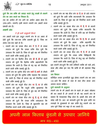 19                                      अक्टू फय 2011



दगाा फक नल ळत्रक्त को जाग्रत कयने शे तु ळास्त्रं भं नलाणा
 ु                                                           6. नलाणा भॊि का ऴद्ष फीज भॊि डा शं , डा वे छठे नलयाि
भॊि का जाऩ कयने का त्रलधान शं ।                                  को दगाा फक छठी ळत्रक्त कात्मामनी फक उऩावना फक
                                                                     ु
नल का अथाात नौ एलॊ अणा का अथाात अषय शोता शं ।                    जाती शं । स्जव भं ळुक्र ग्रश को सनमॊत्रित कयने लारी
(नल+अणा= नलाणा) इवी कायण नलाणा नल अषयं लारा                      ळत्रक्त वभाई शुई शं ।
प्रबाली भॊि शं ।                                             7. नलाणा भॊि का वद्ऱभ फीज भॊि मै शं , मै वे वातलं
नलाणा भॊि                                                        नलयाि को दगाा फक वद्ऱभ ळत्रक्त कारयात्रि फक
                                                                           ु
                   ऐॊ ह्रीॊ क्रीॊ िाभुॊडामै त्रलच्िे             उऩावना फक जाती शं । स्जव भं ळसन ग्रश को सनमॊत्रित
नल अषयं लारे इव अद्भत नलाणा भॊि क शय अषय भं
                    ु            े                               कयने लारी ळत्रक्त वभाई शुई शं ।
दे ली दगाा फक एक-एक ळत्रक्त वभामी शुई शं , स्जव का
       ु                                                     8. नलाणा भॊि का अद्शभ फीज भॊि त्रल शं , त्रल वे आठलं
वॊफॊध एक-एक ग्रशं वे शं ।                                        नलयाि को दगाा फक अद्शभ
                                                                           ु                       ळत्रक्त भशागौयी फक
1. नलाणा भॊि का प्रथभ फीज भॊि ऐॊ शं , ऐॊ वे प्रथभ                उऩावना फक जाती शं । स्जव भं याशु ग्रश को सनमॊत्रित
    नलयाि को दगाा फक प्रथभ ळत्रक्त ळैर ऩुिी फक
              ु                                                  कयने लारी ळत्रक्त वभाई शुई शं ।
    उऩावना फक जाती शं । स्जव भं वूमा ग्रश को सनमॊत्रित       9. नलाणा भॊि का नलभ फीज भॊि िै शं , िै वे नलभं
    कयने लारी ळत्रक्त वभाई शुई शं ।                              नलयाि को दगाा फक नलभ ळत्रक्त सवत्रद्धदािी फक
                                                                           ु
2. नलाणा भॊि का फद्रतीम फीज भॊि ह्रीॊ शं , ह्रीॊ वे दवये
                                                     ू           उऩावना फक जाती शं । स्जव भं कतु ग्रश को सनमॊत्रित
                                                                                              े
    नलयाि को दगाा फक फद्रतीम ळत्रक्त ब्रह्मिारयणी फक
              ु                                                  कयने लारी ळत्रक्त वभाई शुई शं ।
    उऩावना फक जाती शं । स्जव भं िॊद्र ग्रश को सनमॊत्रित      इव नलाणा भॊि दगाा फक नलो ळत्रक्तमाॉ व्मत्रक्त को धभा, अथा,
                                                                           ु
    कयने लारी ळत्रक्त वभाई शुई शं ।                          काभ औय भोष इन िाय फक प्रासद्ऱ भं बी वशामक सवद्ध
3. नलाणा भॊि का तृतीम फीज भॊि क्रीॊ शं , क्रीॊ वे तीवये      शोती                                                   शं ।
    नलयाि को दगाा फक तृतीम ळत्रक्त िॊद्रघॊटा फक उऩावना
              ु                                              जऩ त्रलधान
    फक जाती शं । स्जव भं भॊगर ग्रश को सनमॊत्रित कयने         प्रसतफदन स्नान इत्माफदवे ळुद्ध शोकय नलाणा भॊि का जाऩ
    लारी ळत्रक्त वभाई शुई शं ।                               108 दाने फक भारा वे कभ वे कभ तीन भारा जाऩ
4. नलाणा भॊि का ितुथा फीज भॊि िा शं , िा वे िौथे             अलश्म कयना िाफशए।
    नलयाि को दगाा फक ितुथा ळत्रक्त कष्भाण्डा फक
              ु                     ू                        दगाा वद्ऱळती क अनुळाय
                                                              ु            े
    उऩावना फक जाती शं । स्जव भं फुध ग्रश को सनमॊत्रित        नलाणा भॊि क नौ अषयं भॊि क ऩशरे ॐ अषय जोड़कय
                                                                        े             े
    कयने लारी ळत्रक्त वभाई शुई शं ।                          बी कय वकते शं ॐ रगाने वे बी मश नलाणा भॊि के
5. नलाणा भॊि का ऩॊिभ फीज भॊि भुॊ शं , भुॊ वे ऩाॉिले          वभान फश परदामक सवद्ध शोता शं । इवभं रेव भाि बी
    नलयाि को दगाा फक ऩॊिभ ळत्रक्त स्कदभाता फक
              ु                      ॊ                       वॊदेश नशीॊ शं । अत् भाॊ बगलती दगाा फक कृ ऩा प्रासद्ऱ एलॊ
                                                                                            ु
    उऩावना फक जाती शं । स्जव भं फृशस्ऩसत ग्रश को             नलग्रशो क दष्प्रबालो वे यषा प्रासद्ऱ शे तु नलाणा भॊि का
                                                                      े ु
    सनमॊत्रित कयने लारी ळत्रक्त वभाई शुई शं ।                जाऩ ऩूणा सनद्षा एलॊ श्रद्धा वे कय वकते शं ।



         अऩनी रार फकताफ कडरी वे उऩिाय जासनमे
                         ुॊ
                                                       भाि RS:- 450
 