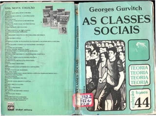 Gurvitch, Georges. As classes sociais