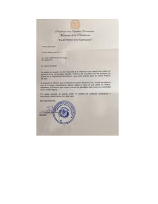 Carta de Gustavo Montalvo a abogado de Ricardo Arjona