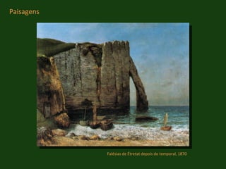 Paisagens Falésias de Étretat depois do temporal, 1870 