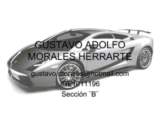 GUSTAVO ADOLFO MORALES HERRARTE [email_address] IDE1011196 Sección ¨B¨ 