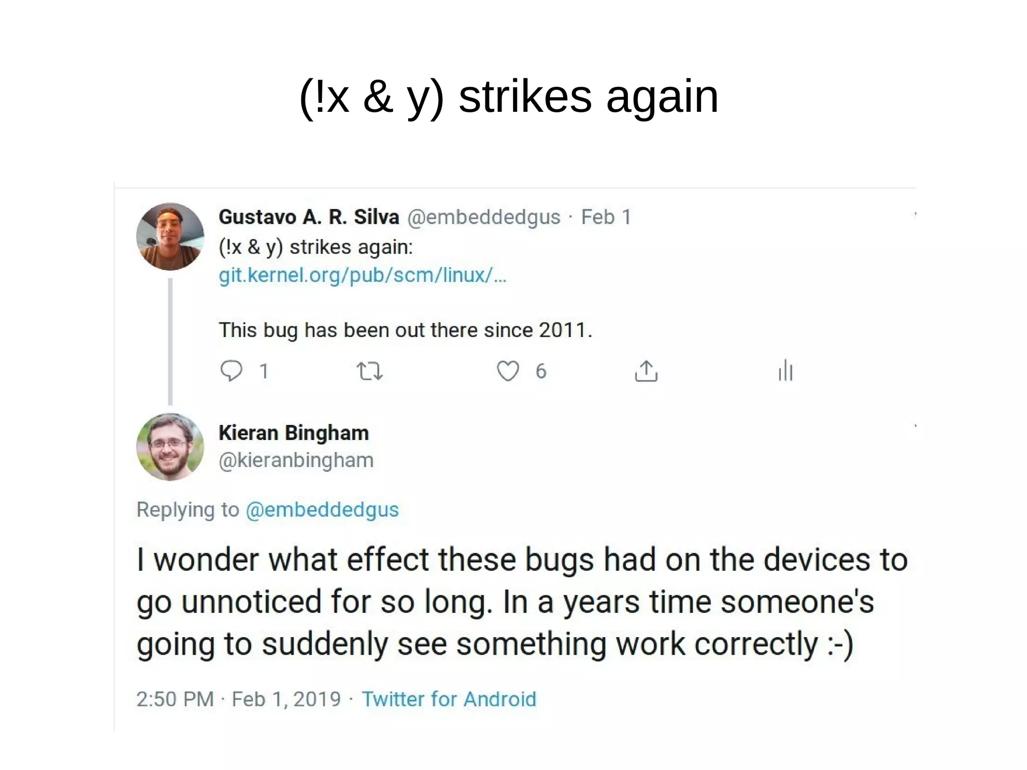 (!x & y) strikes again
 