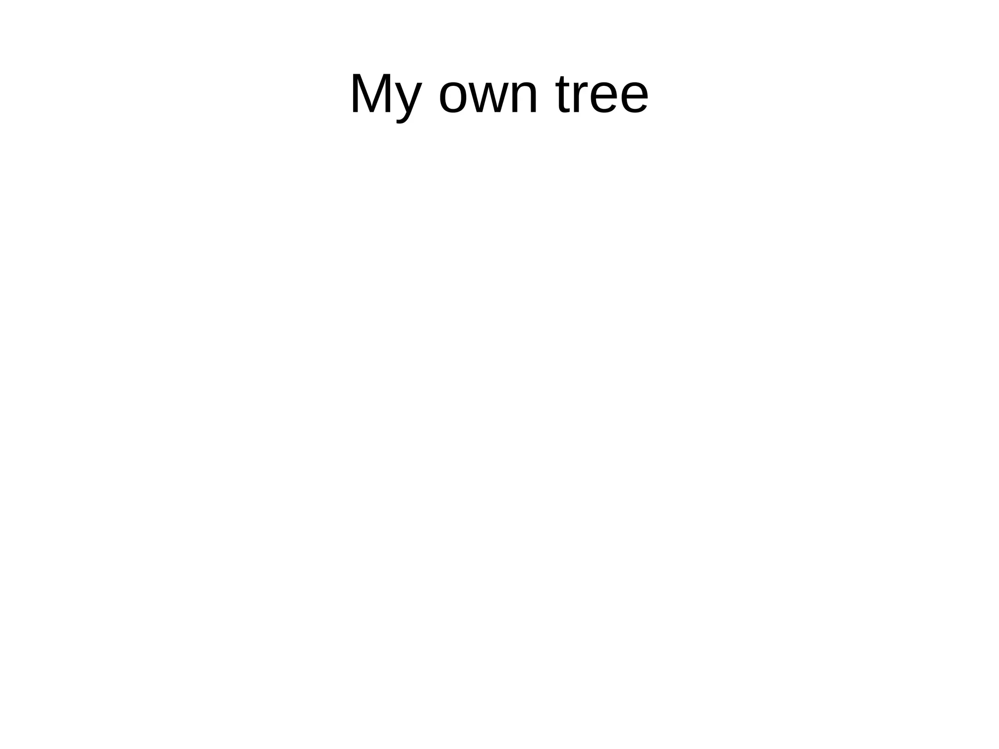 My own tree
 