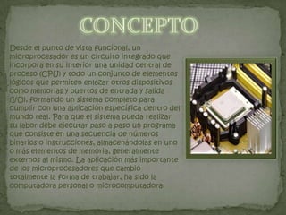 COMPOSICION DE LOS MICROPROCESADORES