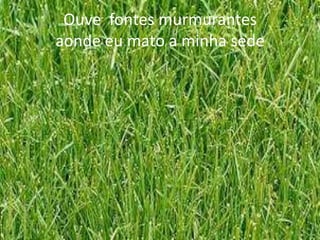 Ouve fontes murmurantes
aonde eu mato a minha sede

 