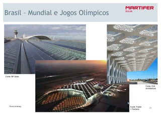 Brasil – Mundial e Jogos Olímpicos




Fonte: BP Solar




                                                     Fonte: E2A
                                                     Architecture




                                     Fonte: Foster
                                                         28
                                     + Partners
 