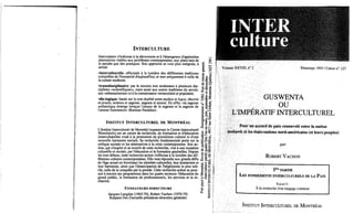 Guswenta ou l'imperatif interculturel 1 robert vachon